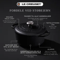 Signature Rund Støbejernsgryde, Matte Black, 4,2 L