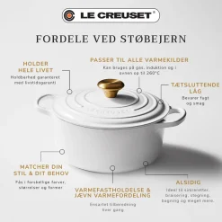 Signature Rund Støbejernsgryde, White, 4,2 L