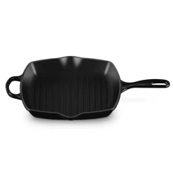 Signature Støbejerns Kvadratisk Grillpande, Black, 26x26 cm
