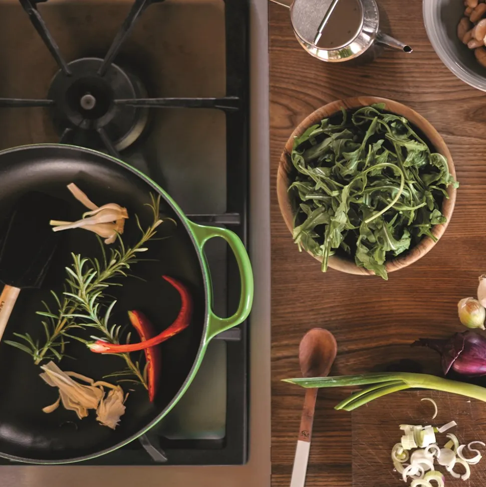 Signature Støbejerns Stegepande Med Træhåndtag, Bamboo, Ø28 cm