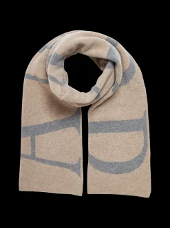 Sigvald Knit Halstørklæde, Oatmeal/Medium Grey Melange