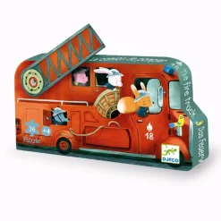 Silhuet Puslespil, Brandbil, 16 Brikker