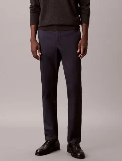 Slim Sateen Chino Bukser, Dark Sapphire, W33/L32