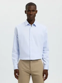 Slim-Performance Skjorte, Light Blue, M