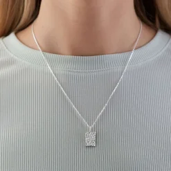 Small Krystal Halskæde, Silver, 42-45 cm