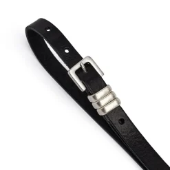 Smalt Bælte, Black/Amr Silver, 95 cm