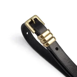 Smalt Bælte, Black/Brass, 95 cm