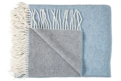 Smilla Uldplaid, Blå/ Grå, 130x190 cm