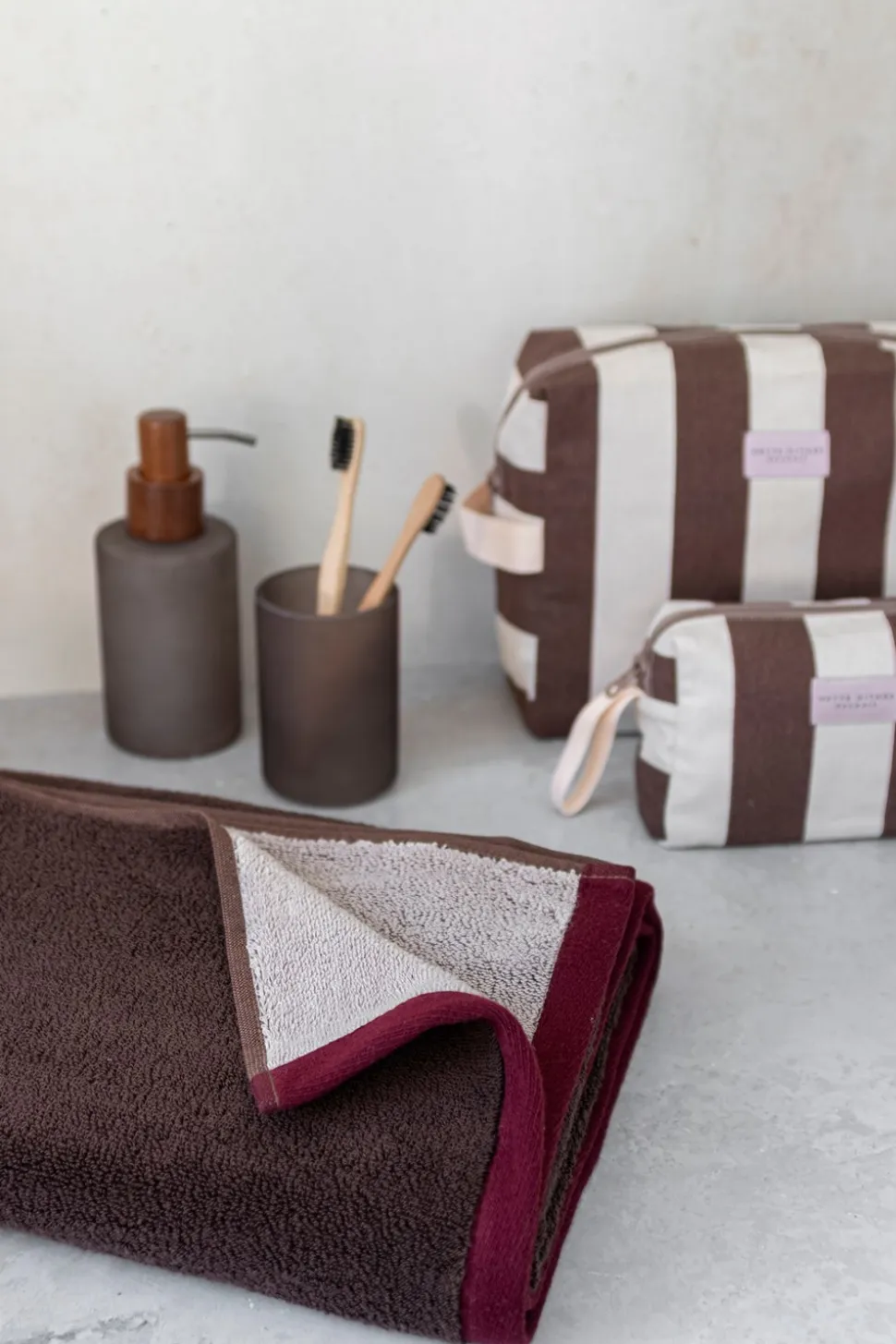 Soft Håndklæde, Brown/Sand, 50x90 cm