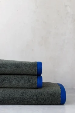 Soft Håndklæde, Dark Olive/Light Blue, 50x90 cm