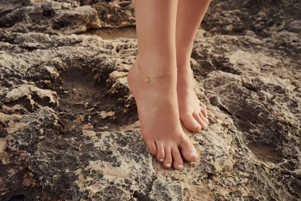 Solana Ankelkæde, Gold Plated, 22+6 cm