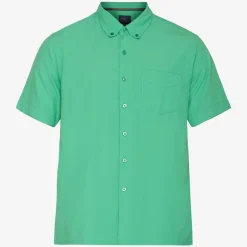 Solid Seersucker Skjorte, Bottle Green, XL