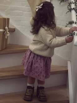 Somba Loose Fløjlsnederdel, Violet Ice, 122 cm