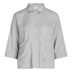 Sonja Pyjamasskjorte, Light Grey Melange, XXL