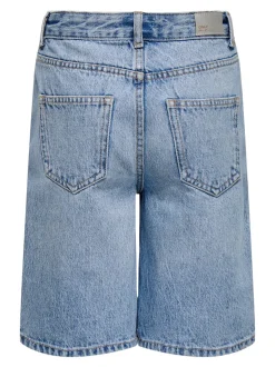 Sonny Wide Denim Shorts, Light Blue Denim, 140 cm