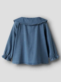 Sophy Denim Skjorte, Medium Blue Denim, 92 cm