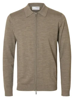 Soren Knit Zip Cardigan, Desert Taupe, S