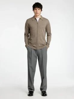 Soren Knit Zip Cardigan, Desert Taupe, S