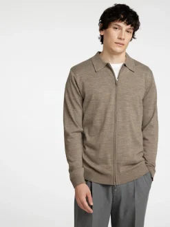 Soren Knit Zip Cardigan, Desert Taupe, S