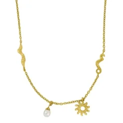 Space Halskæde, Gold Plated, 42+3 cm