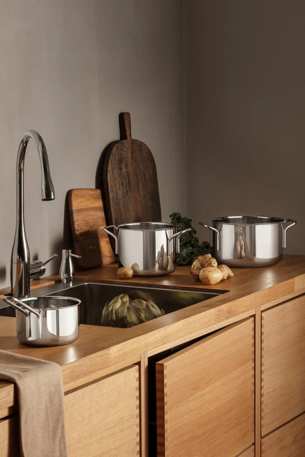 Stainless Steel Gryde, 2,2 L