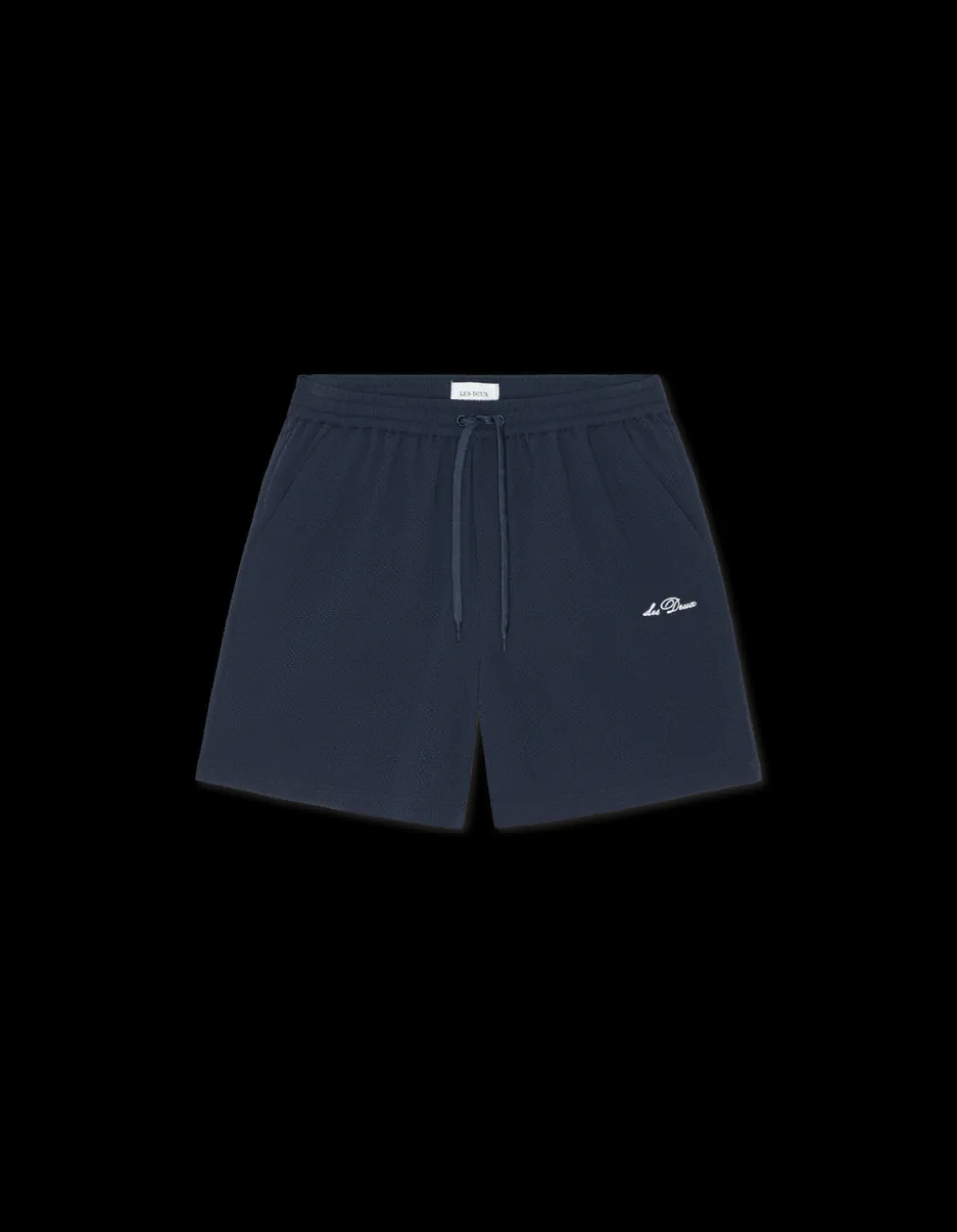 Stan Seersucker Badeshorts, Dark Navy, XXL
