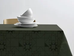 Star Damask Dug, Skovgrøn, Ø180 cm