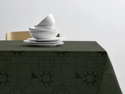 Star Damask Dug, Skovgrøn, 140x370 cm