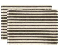 Statement Stripe 2-pak Dækkeservietter, Ash, 33x48 cm