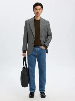 196-Straight Ben Kori Jeans, Medium Blue Denim, W34/L32