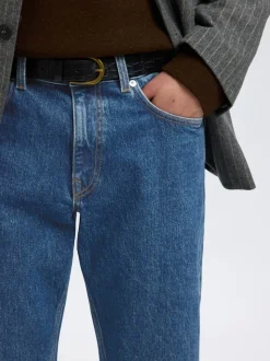 196-Straight Ben Kori Jeans, Medium Blue Denim, W34/L32