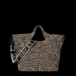 Straw Cross Håndtaske, Black Melange