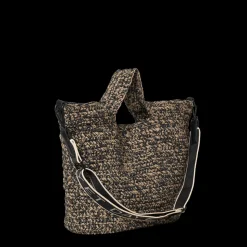 Straw Cross Håndtaske, Black Melange