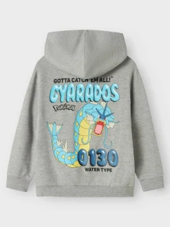 Strek Pokemon Hættetrøje, Grey Melange, 116 cm