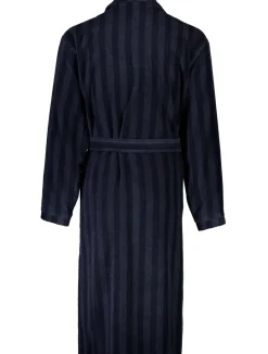 Stribet Morgenkåbe, Navy, XL