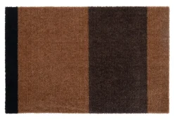 Stripe Horisontal Gulvtæppe, Cognac/Dark Brown/Black, 40x60 cm