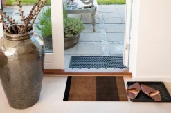 Stripe Horisontal Gulvtæppe, Cognac/Dark Brown/Black, 40x60 cm