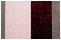 Stripe Horisontal Gulvtæppe, Bordeaux/Rose/Sand, 60x90 cm