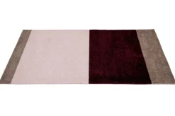 Stripe Horisontal Gulvtæppe, Bordeaux/Rose/Sand, 67x120 cm