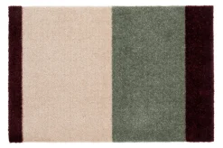 Stripe Horisontal Gulvtæppe, Green/Ivory/Bordeaux, 40x60 cm