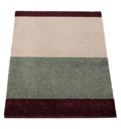 Stripe Horisontal Gulvtæppe, Green/Ivory/Bordeaux, 40x60 cm