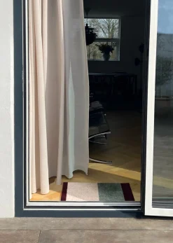 Stripe Horisontal Gulvtæppe, Green/Ivory/Bordeaux, 40x60 cm