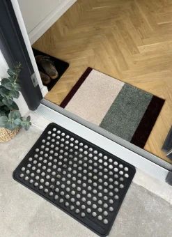 Stripe Horisontal Gulvtæppe, Green/Ivory/Bordeaux, 40x60 cm