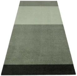 Stripe Horisontal Gulvtæppe, Grøn/Støvet/Mørk Grøn, 90x200 cm