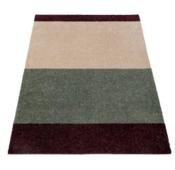 Stripe Horisontal Gulvtæppe, Green/Ivory/Bordeaux, 67x120 cm