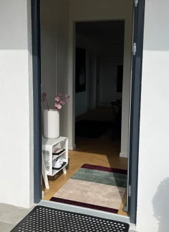 Stripe Horisontal Gulvtæppe, Green/Ivory/Bordeaux, 67x120 cm