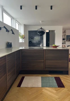 Stripe Horisontal Gulvtæppe, Green/Ivory/Bordeaux, 67x120 cm