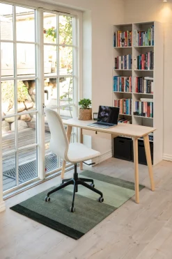 Stripe Horisontal Gulvtæppe, Grøn/Støvet/Mørk Grøn, 90x130 cm