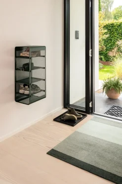 Stripe Horisontal Gulvtæppe, Grøn/Støvet/Mørk Grøn, 90x130 cm