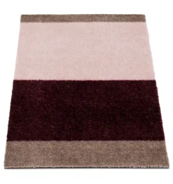 Stripe Horisontal Gulvtæppe, Bordeaux/Rose/Sand, 40x60 cm